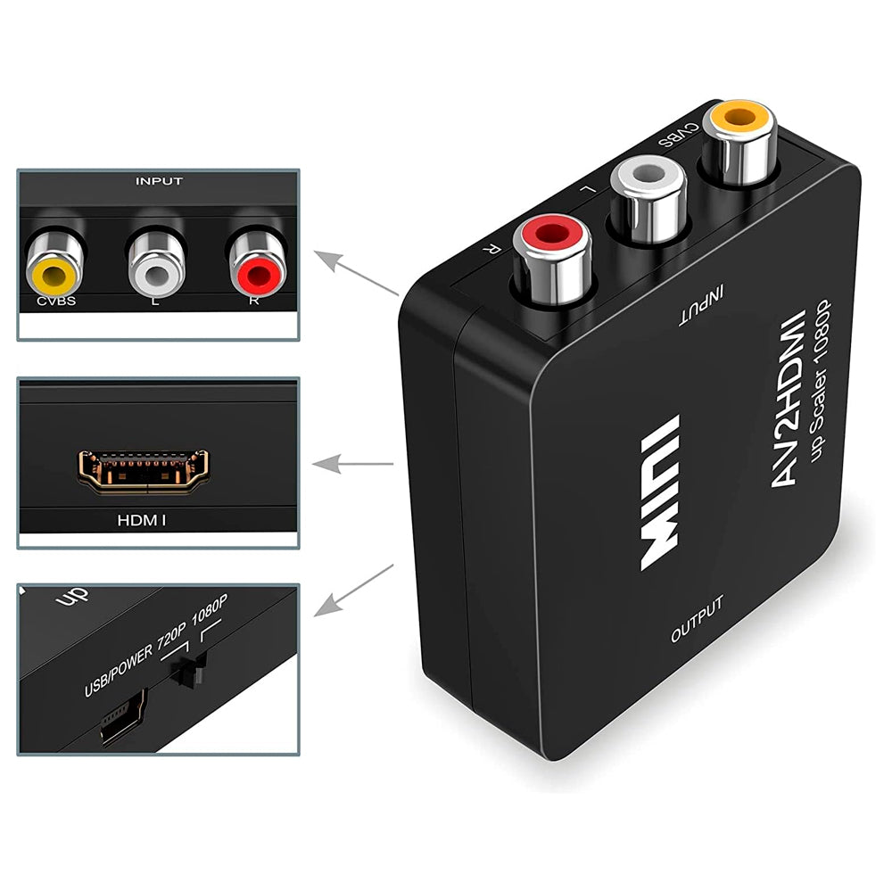 Mini Conversor Hdmi Para Av 1080p Kebidu - KBT001657-B